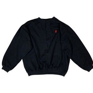 Vintage Disney World Mickey Sweatshirt Black Red‎ Logo Pullover Large